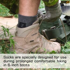 281Z Military Cotton Micro Crew Boot Socks - Cushioned Sole - Moisture Wicking - Odor Resistant - Hiking Trekking Outdoor (Black Small 4 Pairs Pack)