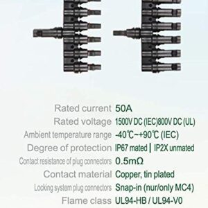 JHBOX 1 to 6 Y Branch Solar Panel Connectors | Easy Solar Panel Installation DIY Mount Tool for Parallel Connection Between Solor Panels | TUV Certified Solar Panel Wiring connectors| (1 Pair)