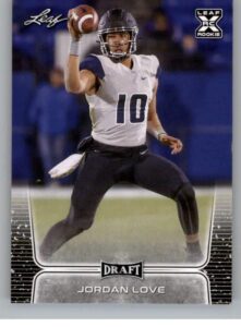 2020 leaf draft #11 jordan love rc rookie football trading card