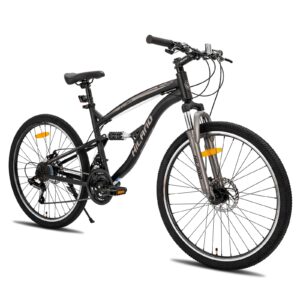 hh hiland full suspension mens mountain bike, 21 speed, 26 inch wheel, dual disc brake bike for men womens adult bicycle
