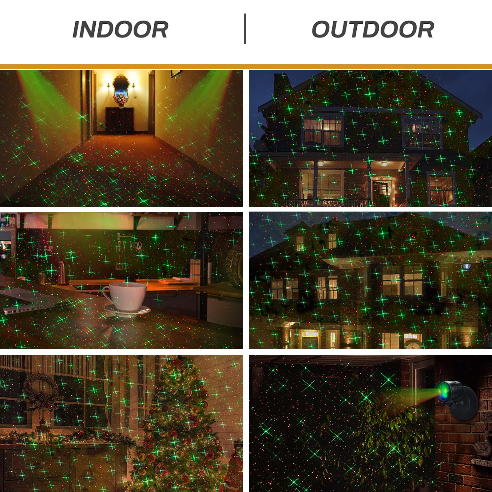 Outdoor Laser Light, Christmas Projector Lights, Laser Star Light with Remote Control, Indoor Outdoor Holiday Decoration, Christmas Gift, Wedding | Home | Party |Garden | Wall Decoration