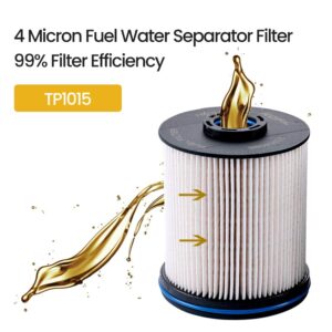 TP1015 Fuel Filter Fit for 6.6L Duramax Diesel Fuel Filter Compatible with 2017-2021 Chevrolet Silverado/GMC Sierra 2500HD 3500HD 2014-2018 Chevrolet Cruze Replace# 23304096, 22937279, 23456595