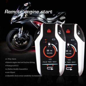 two way motorcycle alarm device anti-theft security system remote engine automatically lock/unlock for scooter motorbike universal