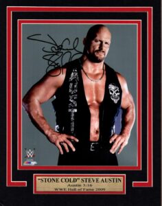 wwe stone cold steve austin 11x14 matted namplate photo autograph