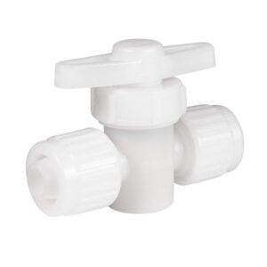 recpro rv plumbing hardware | 06880 | 1/2" compression type 2-way stop valve | shutoff fitting | pex pipe/tubing fittings (1 fitting)
