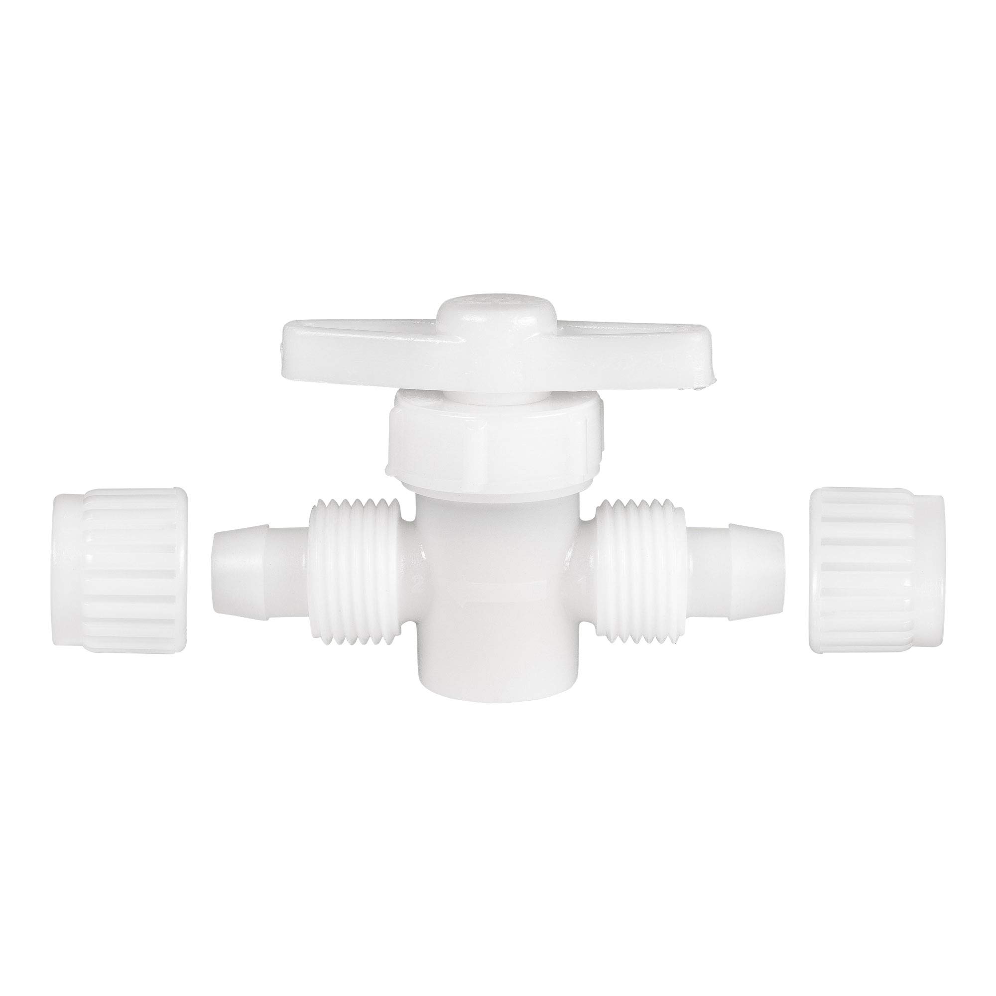 RecPro RV Plumbing Hardware | 06880 | 1/2" Compression Type 2-Way Stop Valve | Shutoff Fitting | Pex Pipe/Tubing Fittings (1 Fitting)