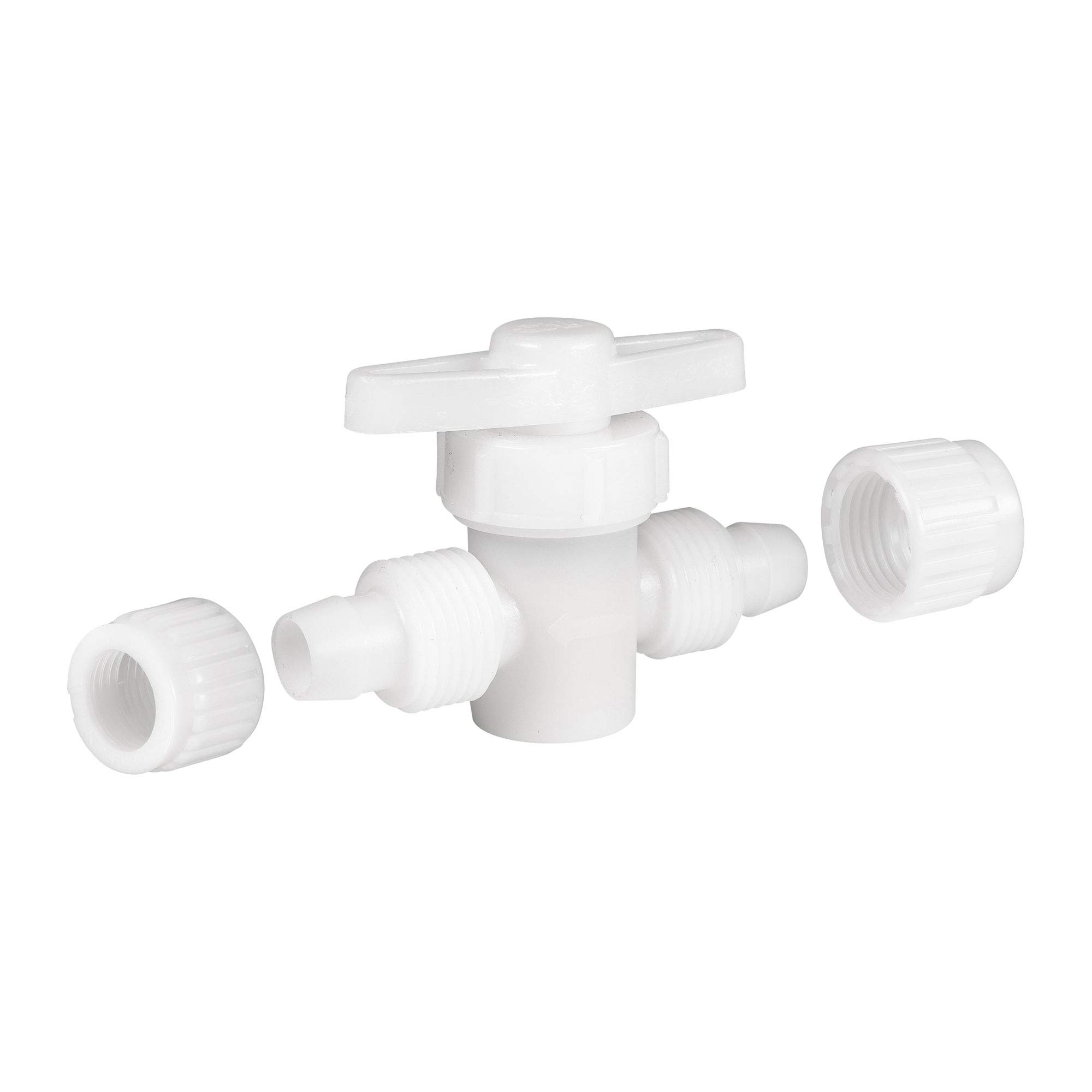 RecPro RV Plumbing Hardware | 06880 | 1/2" Compression Type 2-Way Stop Valve | Shutoff Fitting | Pex Pipe/Tubing Fittings (1 Fitting)