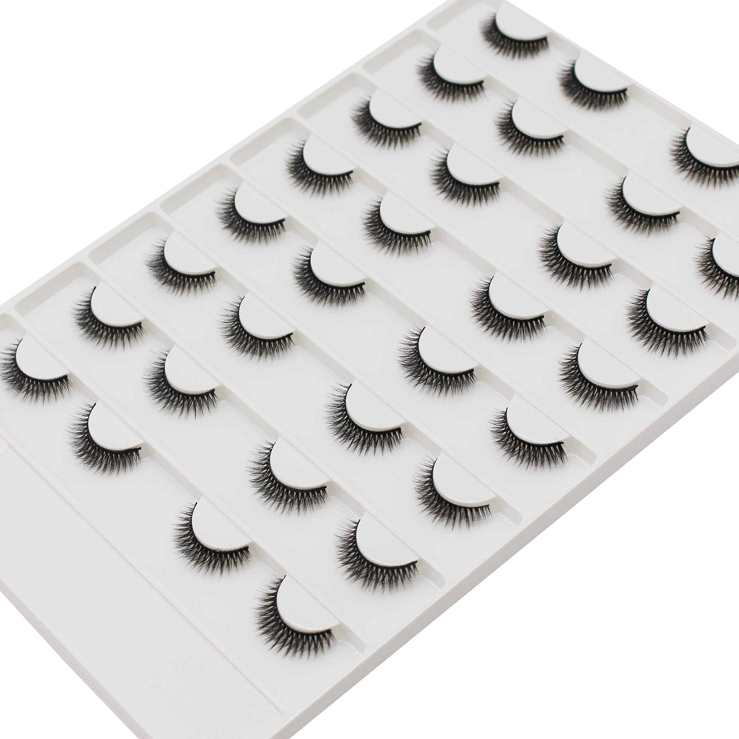 Dedila Large Tray Mink Eyelashes 16Pairs Handmade 3D Nature Short False Eyelashes Reusable Double Layer Soft and Light Weight Volume Eye Lashes Extensions (2506)