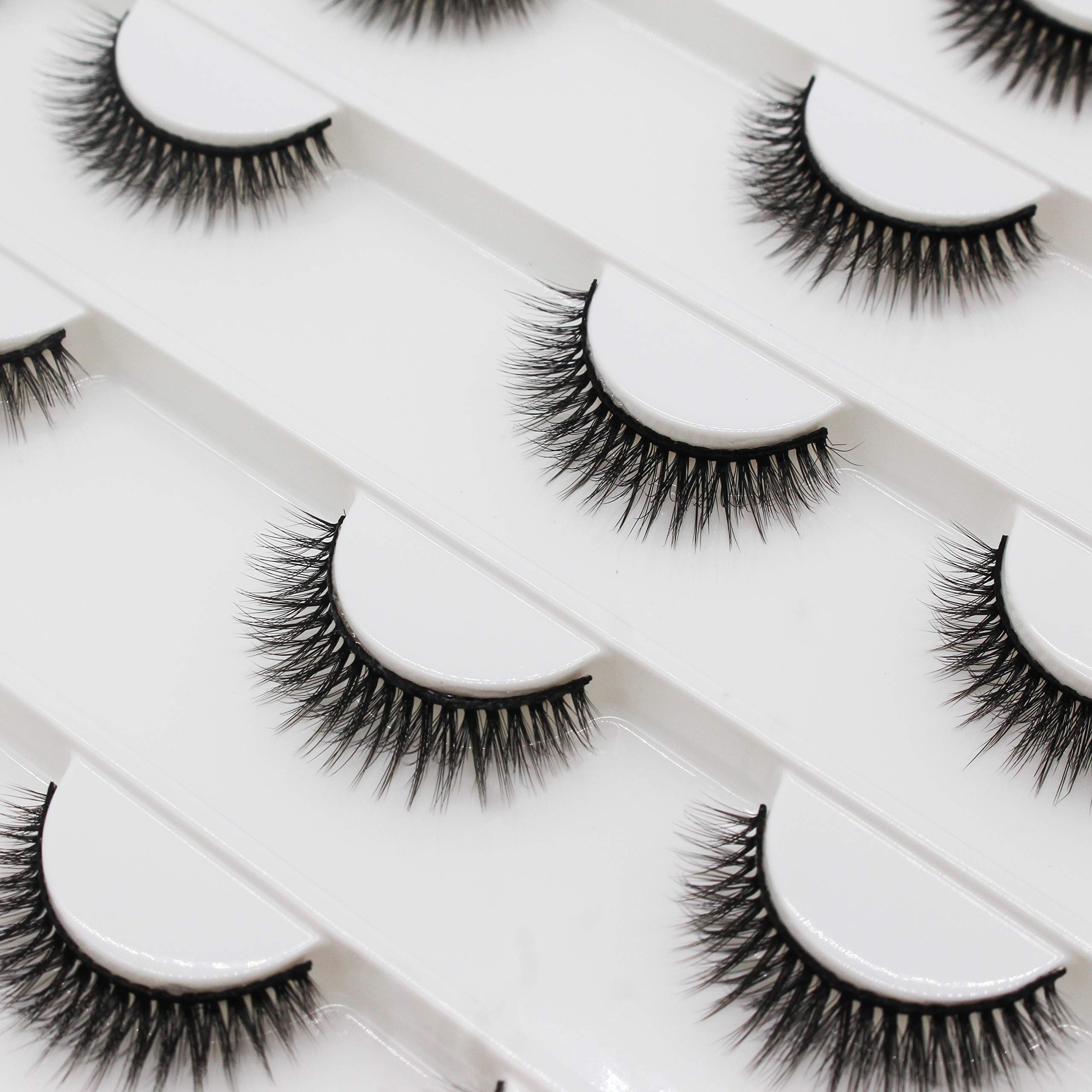 Dedila Large Tray Mink Eyelashes 16Pairs Handmade 3D Nature Short False Eyelashes Reusable Double Layer Soft and Light Weight Volume Eye Lashes Extensions (2506)