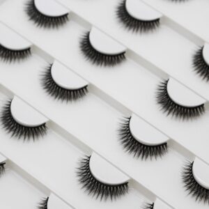 Dedila Large Tray Mink Eyelashes 16Pairs Handmade 3D Nature Short False Eyelashes Reusable Double Layer Soft and Light Weight Volume Eye Lashes Extensions (2506)