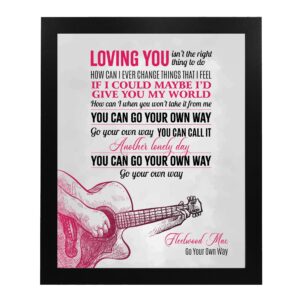 You Can Go Your Own Way - Fleetwood Mac Song Lyrics WallArt, Rock Music Wall Decor Print For Living Room Decor Aesthetic, Home Decor, Dorm Decor, Office Decor, or Bedroom Decor, Unframed - 11x14