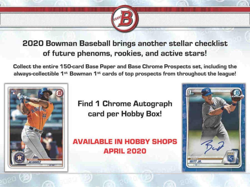 2020 Bowman MLB Baseball RETAIL box (24 pks/bx)