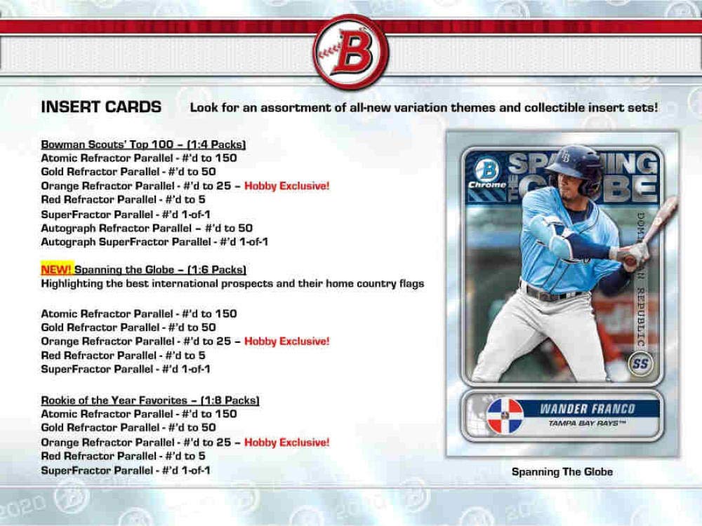 2020 Bowman MLB Baseball RETAIL box (24 pks/bx)