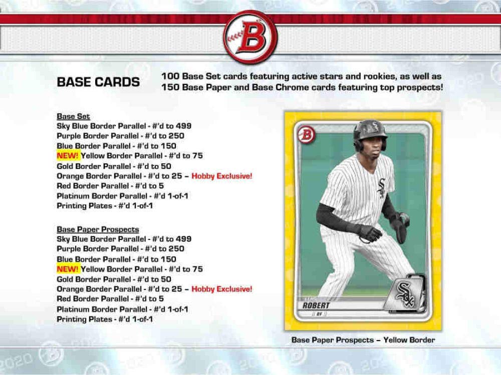 2020 Bowman MLB Baseball RETAIL box (24 pks/bx)