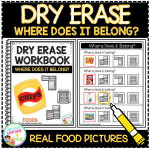 dry erase where does it belong? workbook: food