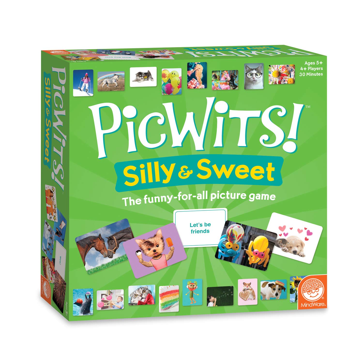 MindWare PicWits! Silly & Sweet Quick Wit Card Game - Quick 30-Minute Game Play - Ages 5 and Up