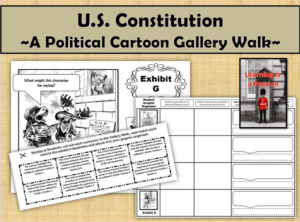 u.s. constitution | political cartoon gallery walk activity | distance learning