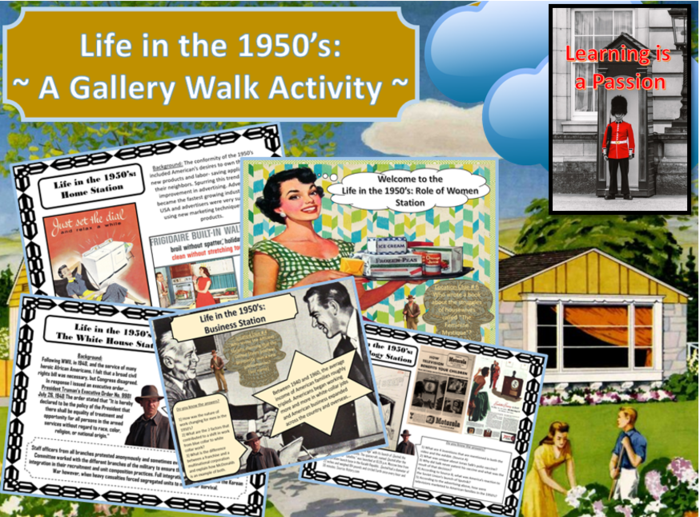 U.S. History: Life in the 1950's ~ A Gallery Walk Activity ~