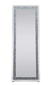 acme furniture noralie floor décor, mirrored and faux diamonds