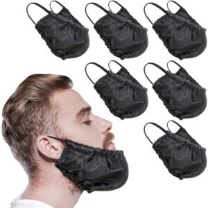 9 pieces beard bandana beard covers facial beard apron caps facial beard guard bedtime bib (black)