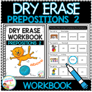 dry erase workbook: prepositions 2