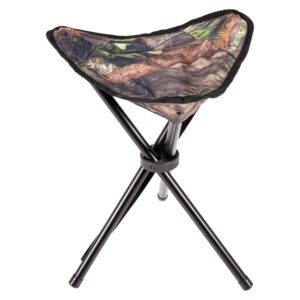 ameristep portable folding design hunting lightweight heavy-duty tripod stool, mossy oak break-up country