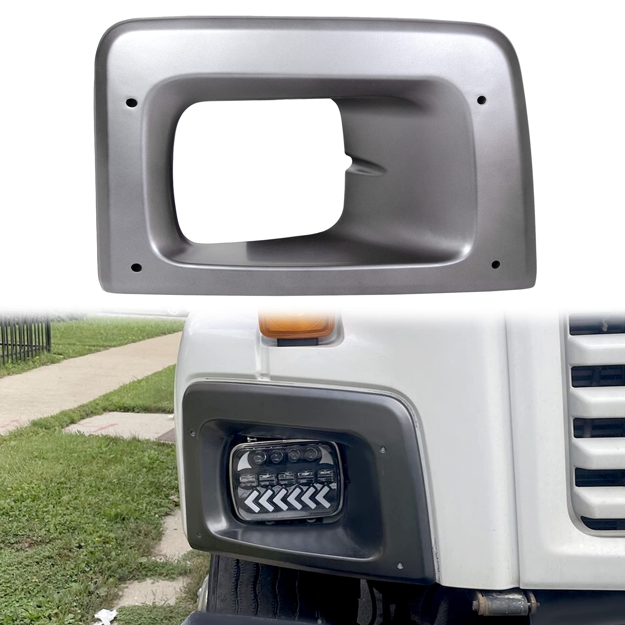 JMTAAT Passenger RH Headlight Bezel Trim Compatible with 2003-2009 Chevy/GMC C6500 C7500 C8500 Replaces #15173202