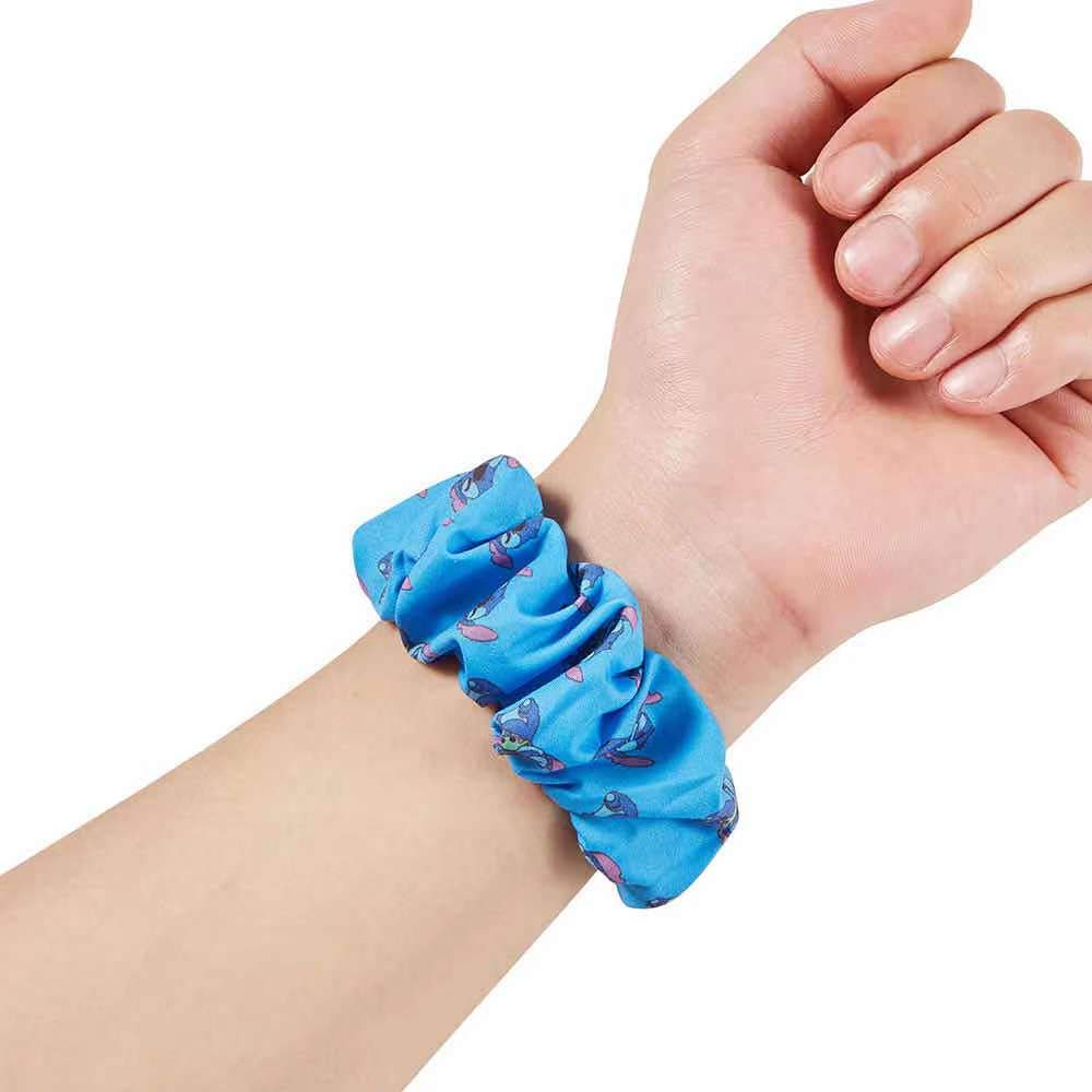 Cute Baby Stitch Scrunchie Elastic Watch Band ，Adorable Gifts Ideas For Teen Girls,Best friend,Compatible With apple iWatch Series 6/5/4/3/2/1,For Watch Band 38mm/40mm