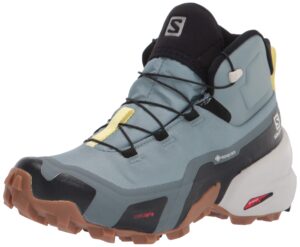 salomon cross mid gore-tex hiking boots for women, lead/stormy weather/charlock, 7.5