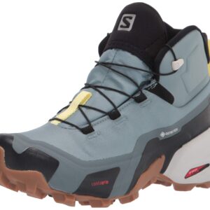 Salomon Cross MID Gore-TEX Hiking Boots for Women, Lead/Stormy Weather/Charlock, 7.5