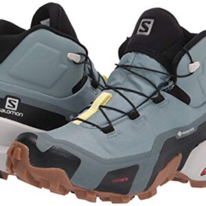 Salomon Cross MID Gore-TEX Hiking Boots for Women, Lead/Stormy Weather/Charlock, 7.5