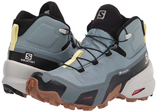 Salomon Cross MID Gore-TEX Hiking Boots for Women, Lead/Stormy Weather/Charlock, 7.5