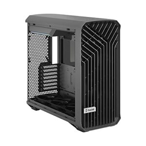 Fractal Design Torrent Gray - Ligth Tint Tempered Glass Side Panel - Open Grille for Maximum air Intake - Two 180mm PWM and Three 140mm Fans Included - Type C - ATX Airflow Mid Tower PC Gaming Case