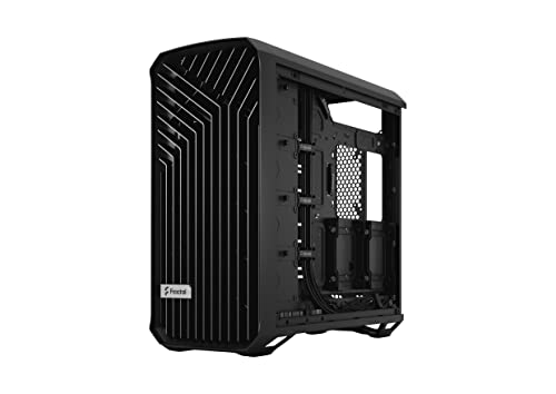 Fractal Design Torrent Black - Light Tint Tempered Glass Side Panel - Open Grille for Maximum air Intake - Two 180mm PWM and Three 140mm Fans Included - Type C - ATX Airflow Mid Tower PC Gaming Case