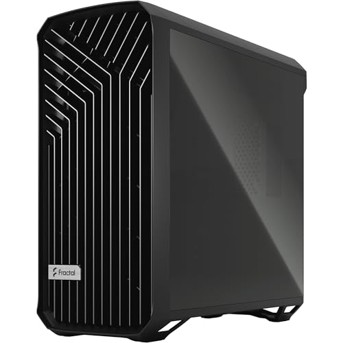 Fractal Design Torrent Black - Light Tint Tempered Glass Side Panel - Open Grille for Maximum air Intake - Two 180mm PWM and Three 140mm Fans Included - Type C - ATX Airflow Mid Tower PC Gaming Case