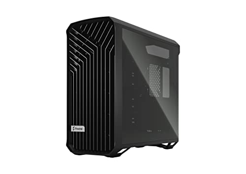 Fractal Design Torrent Black - Light Tint Tempered Glass Side Panel - Open Grille for Maximum air Intake - Two 180mm PWM and Three 140mm Fans Included - Type C - ATX Airflow Mid Tower PC Gaming Case