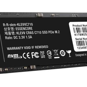 KLEVV CRAS C710 1TB M.2 NVMe PCIe Gen3x4 Internal SSD up to 2100MB/s (K01TBM2SP0-C71)