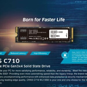 KLEVV CRAS C710 1TB M.2 NVMe PCIe Gen3x4 Internal SSD up to 2100MB/s (K01TBM2SP0-C71)