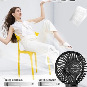 EasyAcc Handheld Fan, 2024 Newly Powerful Quiet Portable Fan Small Desk Fan [ 4 Speed/Battery Indicator/Easy Clean] 17H Battery Operated Fan One Touch Power Off Personal Fan for Travel Outdoor