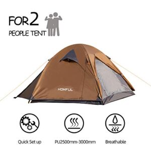 HOMFUL Camping Tent 2 Person,Ultralight Backpacking Tent Waterproof Windproof 2 Doors Tent Easy Setup for Hiking,Climbing,Mountaineering