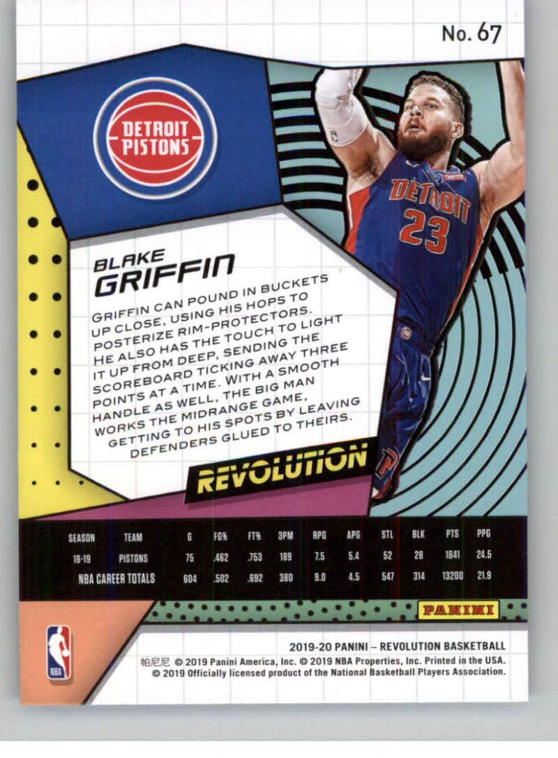 2019-20 Panini Revolution #67 Blake Griffin Detroit Pistons NBA Basketball Trading Card