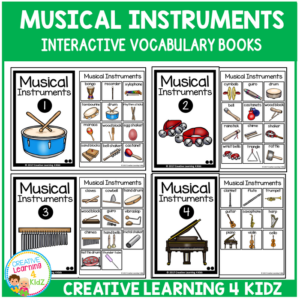 interactive vocabulary books: musical instruments