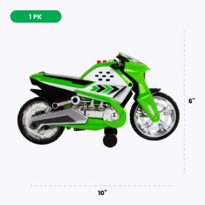 Boley Wheelie Lifter - 1 Pk Green Motorized Toy Motorcycle for Boys & Girls - Light & Sound Die Cast Motorcycle Toy for Kids Ages 3+