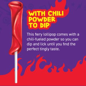 Vero Takis Chamoy Artificially Flavored Lollipop with Chili Pepper Powder, 6 Bags, 3 Lollipops Each, Net Weight 15.24 Ounces