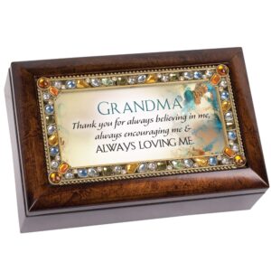 cottage garden grandma thank you for believing in me amber jewelry petite music box plays wind beneath my wings