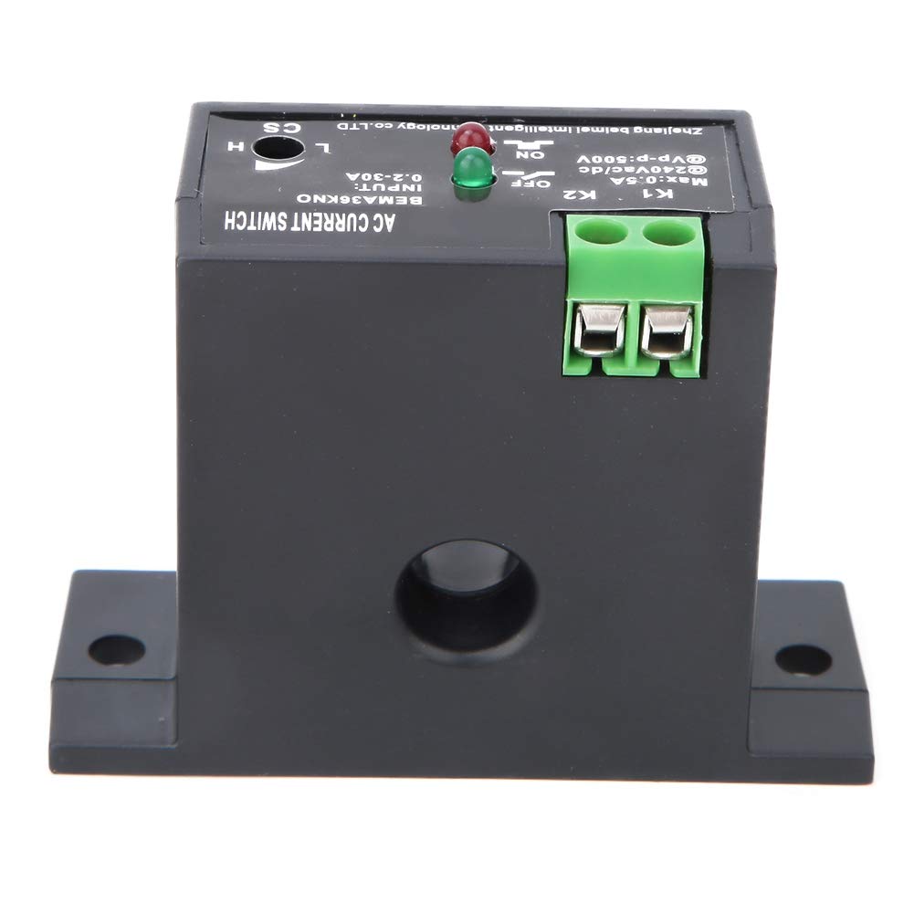 Sensing Switch,Flameproof Adjustable AC Current Sensing Switch 0.2~30A Self-Powered Sensing Switch,for Automatic Industrial Control Equipment (Normally Open)