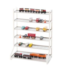 yamazaki parking garage home train hotwheels model car display | kids steel | toy storage, one size, white