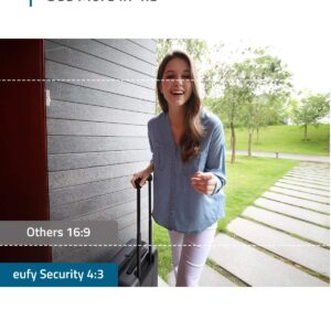 eufy Security, Wi-Fi Video Doorbell, HD 1080p-Grade, No Monthly Fee, Local Storage, Human Detection, Wireless Chime - Requires Existing Doorbell Wires and Installation Experience, 16-24 VAC, 30 VA