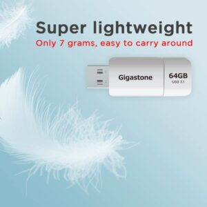 Gigastone Z60 64GB 2-Pack USB 3.2 Gen1 Flash Drive, Ultra High Speed Pen Drive, Capless Retractable Design Thumb Drive, USB 2.0 / USB 3.0 / USB 3.1 Interface Compatible