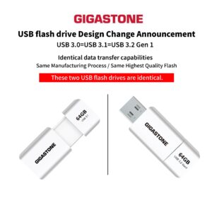 Gigastone Z60 64GB 2-Pack USB 3.2 Gen1 Flash Drive, Ultra High Speed Pen Drive, Capless Retractable Design Thumb Drive, USB 2.0 / USB 3.0 / USB 3.1 Interface Compatible